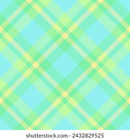 Couch check background vector, lovely texture plaid fabric. Easter seamless tartan textile pattern in green and teal colors.