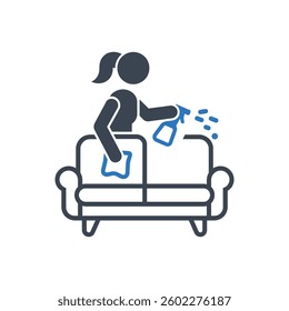 Couch Cleaning Spray Icon On White Background