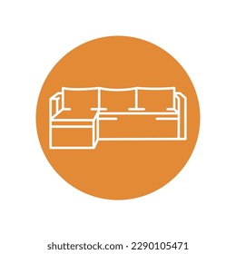 Couch color line icon. Pictogram for web page, mobile app, promo.