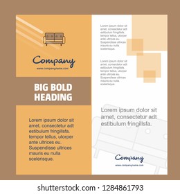 Couch  Company Brochure Title Page Design. Company profile, annual report, presentations, leaflet Vector Background