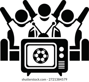 Couch Crowd Watching Soccer Game Graphic