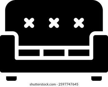 couch glyph icon illustration vector