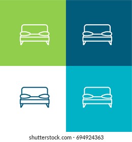 Couch green and blue material color minimal icon or logo design