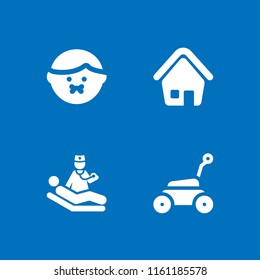 couch icon. 4 couch set with sick, home and furniture and household vector icons for web and mobile app