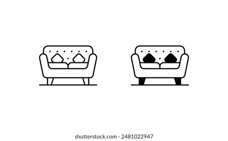 Couch icon design with white background stock illustration