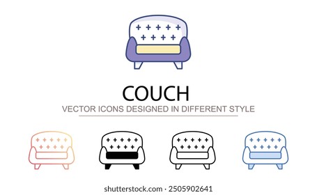 Couch-Symbol-Design mit weißem Hintergrund - Stockgrafik