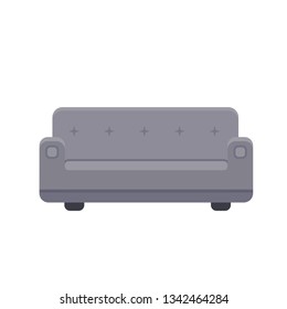 Couch icon in flat style. Vector illustration isolated on white background