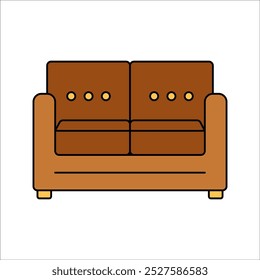 Couch Icon Illustration Flat Design Style