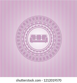 couch icon inside badge with pink background