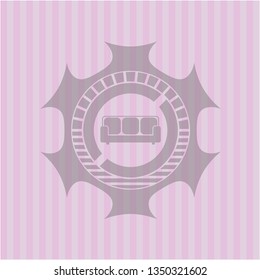 couch icon inside badge with pink background
