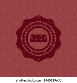 couch icon inside badge with red background