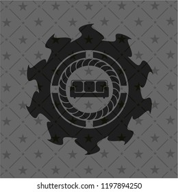 couch icon inside black emblem