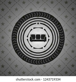 couch icon inside black emblem. Vintage.