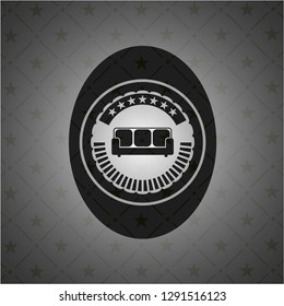 couch icon inside black emblem. Vintage.
