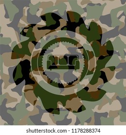 couch icon inside camouflage texture