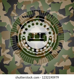 couch icon inside camouflage texture