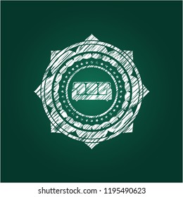 couch icon inside chalk emblem