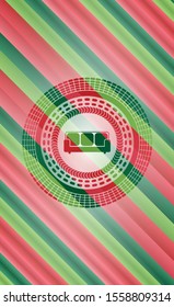 couch icon inside christmas emblem.
