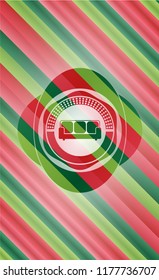 couch icon inside christmas style badge..