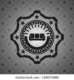 couch icon inside dark emblem