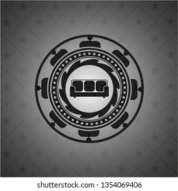 couch icon inside dark emblem