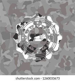 couch icon inside grey camouflage texture