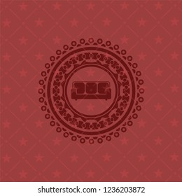 couch icon inside red emblem