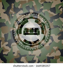 couch icon on camo texture