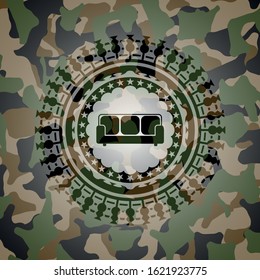 couch icon on camouflage pattern