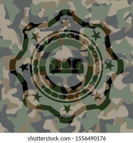 couch icon on camouflaged pattern