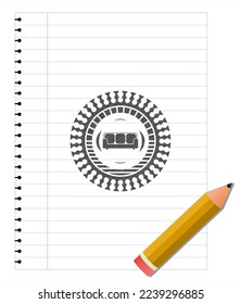 couch icon pencil draw. Vector Illustration. Detailed. 