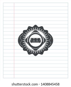 couch icon with pencil strokes. Vector Illustration. Detailed.