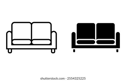 Couch icon set. Vector illustration.