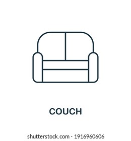 Couch icon. Simple illustration from furniture collection. Creative Couch icon for web design, templates, infographics