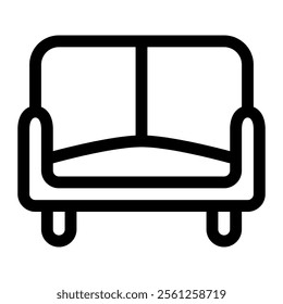 Couch icon with simple and line style