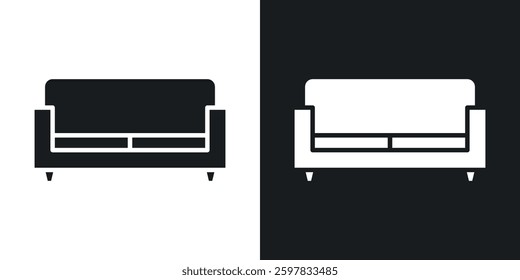 Couch icon symbol collection on white background.
