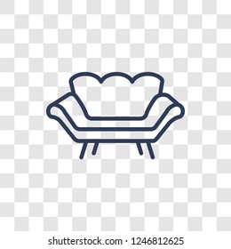 Couch icon. Trendy linear Couch logo concept on transparent background from Furniture and Household collection