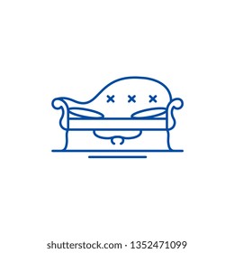 Couch line icon concept. Couch flat  vector symbol, sign, outline illustration.