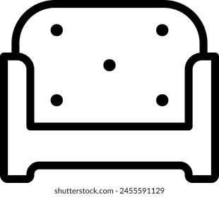 Vector de ilustración de ícono de línea de sofá