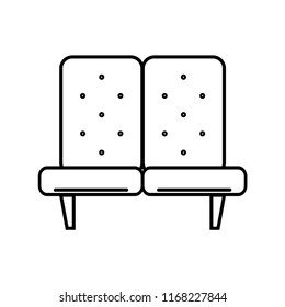 Couch line icon isolated on white background. Outline thin sofa style vector.
