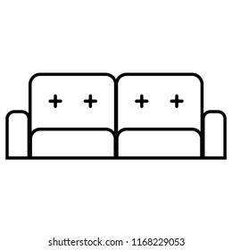 Couch line icon isolated on white background. Outline thin sofa style vector.