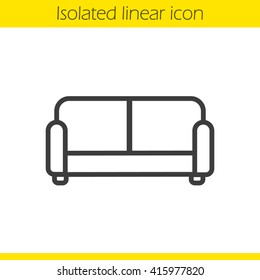 Couch linear icon. Modern comfortable furniture. Thin line illustration. Upholstered sofa contour symbol. Vector isolated outline drawing