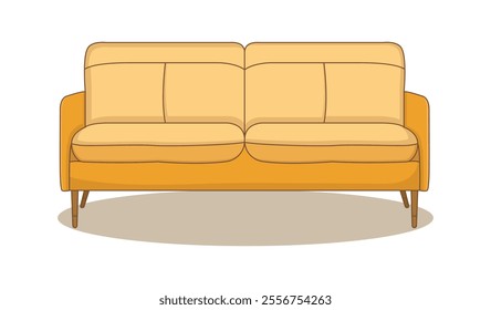 couch long sofa yellow design