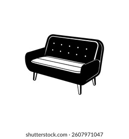 Couch minimal silhouette vector style illustration