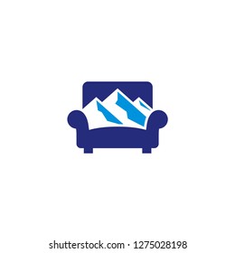Couch and Mountains logo / icon design