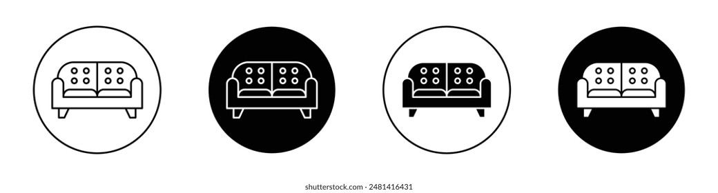 Couch outlined icon vector collection.