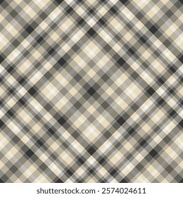 Couch plaid check textile, list pattern vector seamless. Cover fabric texture tartan background in stone grey and light colors.