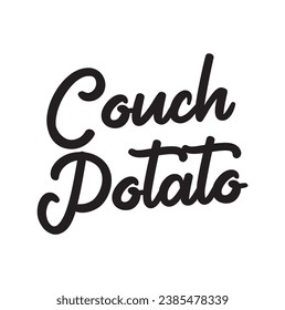 couch potato text on white background.
