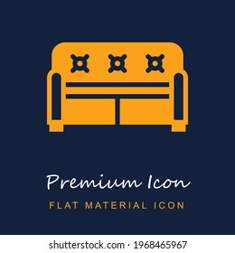 Couch premium material ui ux isolated vector icon in navy blue and orange colors