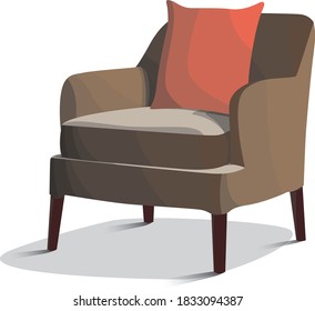A couch for the room design. Can be used to decorate in vector artwork.